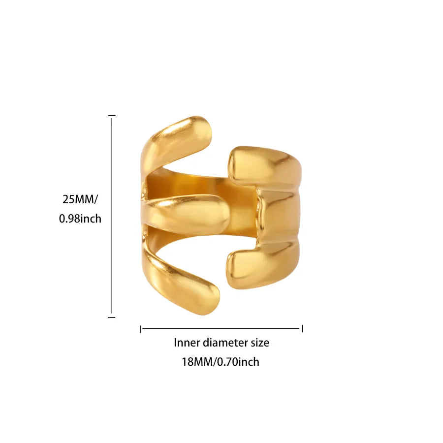 18K Gold Plated Geometric Open Ring 4