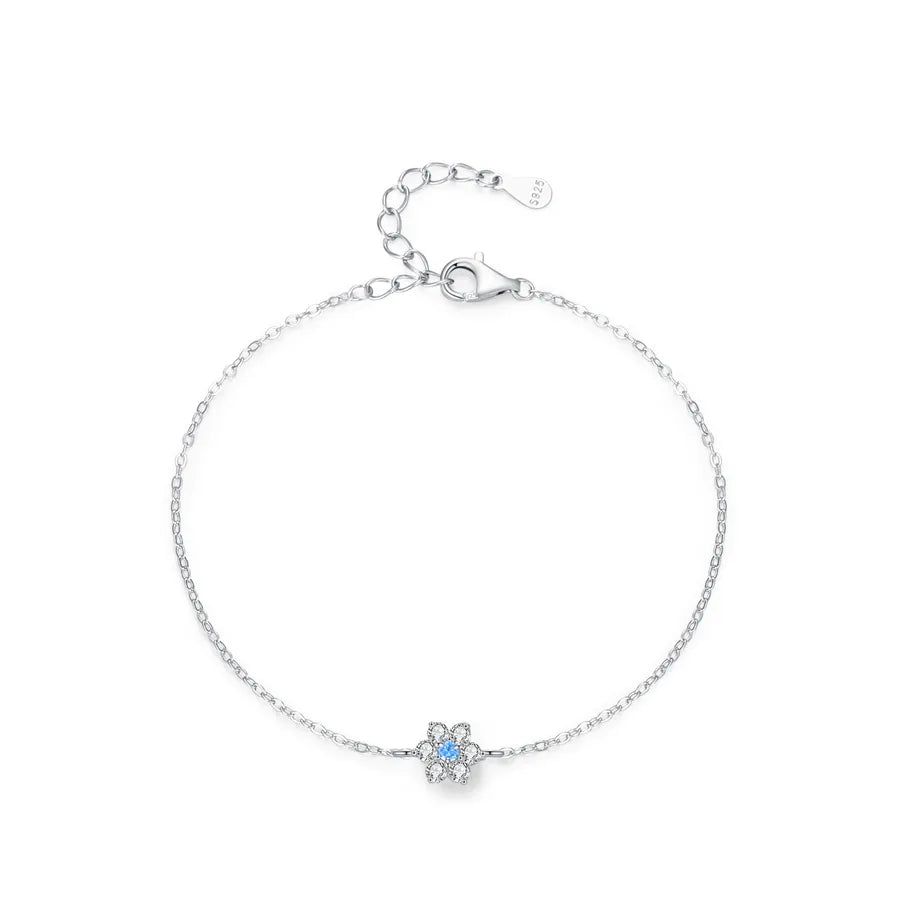 Sterling Silver Nautical Blue Flower Bracelet Silver SL2044 925 Silver