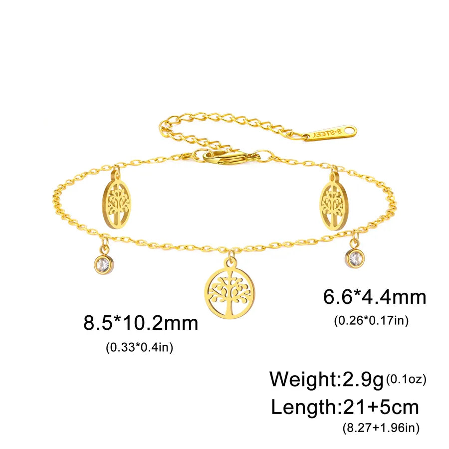 Gold Tree of Life Stainless Steel Bracelet Gold