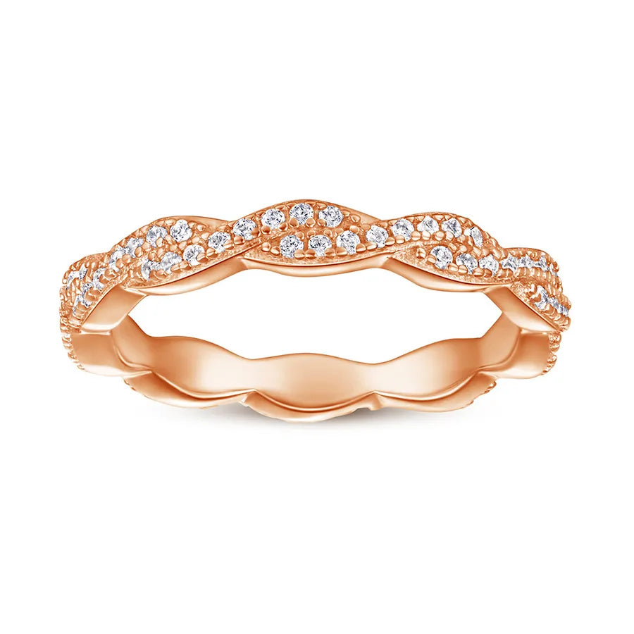 Eternal Love Sterling Silver Twisted Ring Gold