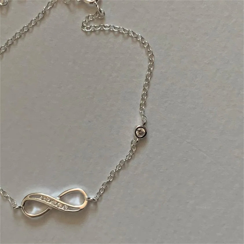 S925 Silver Infinity Zircon Bracelet