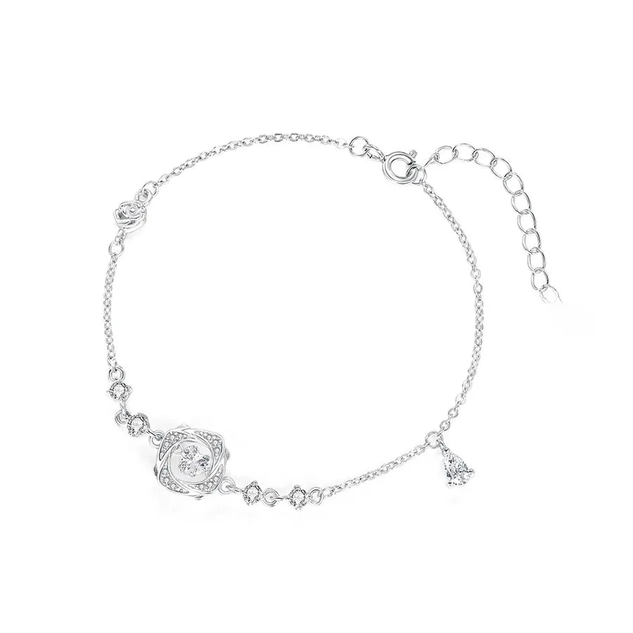 S999 Silver Geometric Zircon Bracelet