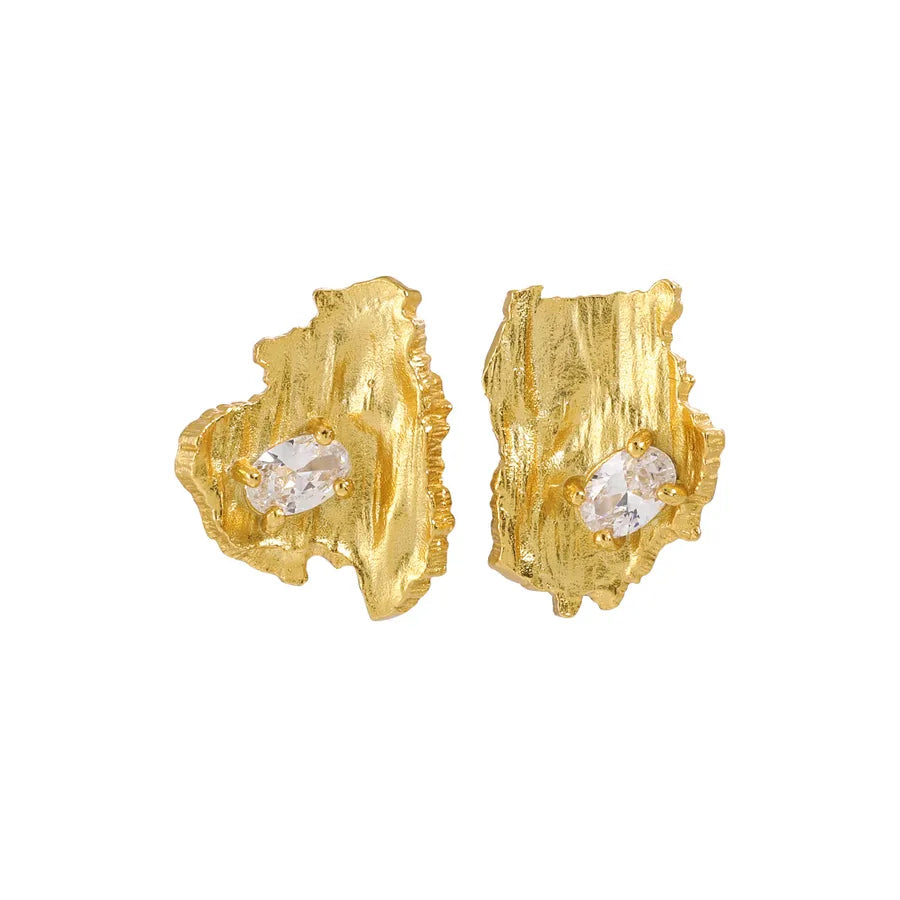 925 Sterling Silver Rhinestone Color Block Studs Gold 925 Silver