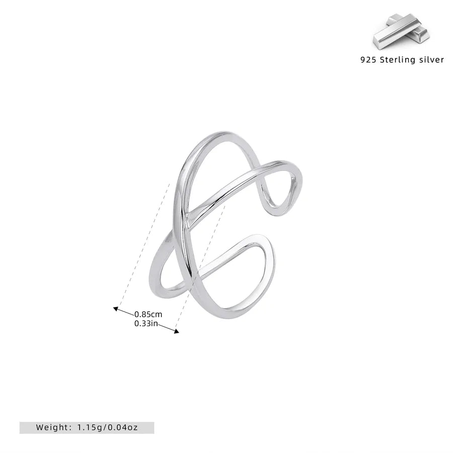 Irregular Open Ring in 925 Sterling Silver