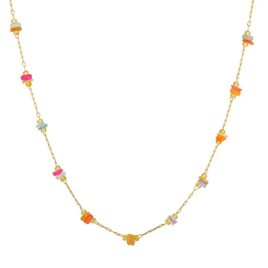 Women's Color Block Stainless Steel Necklace