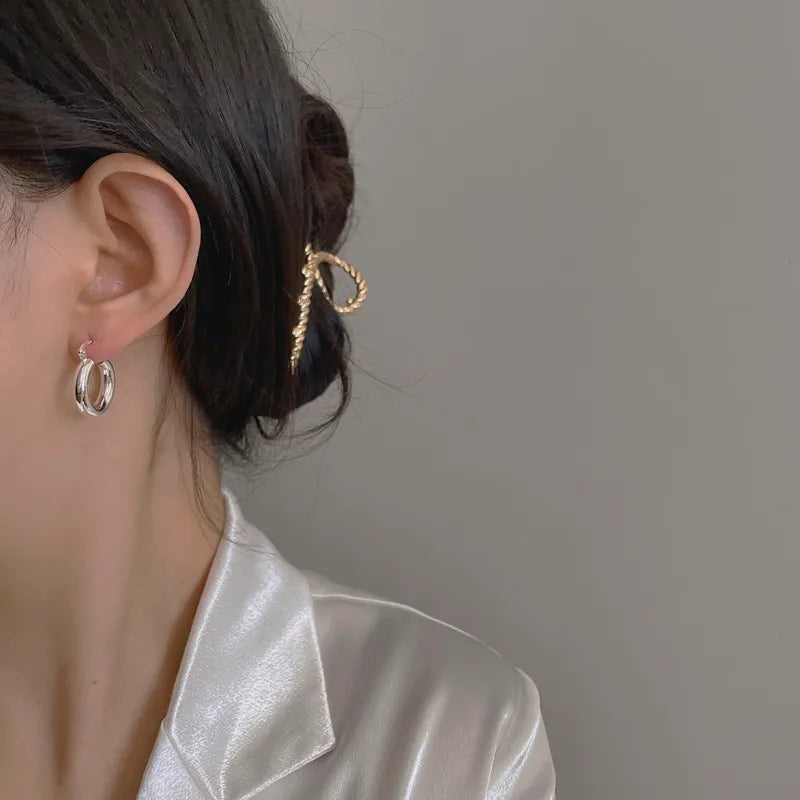 925 Sterling Silver Simple Stud Earrings Plain Silver