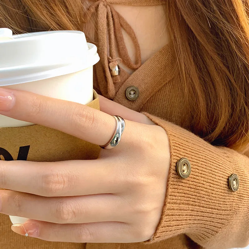 18K Gold & White Gold Plated Sterling Silver Ring