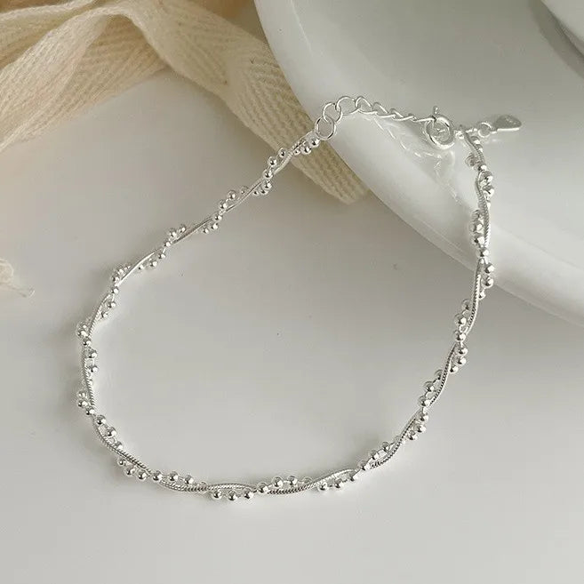 Sterling Silver Snake Chain Bracelet for Women Double-layer Wrapped Bracelet 925 Silver