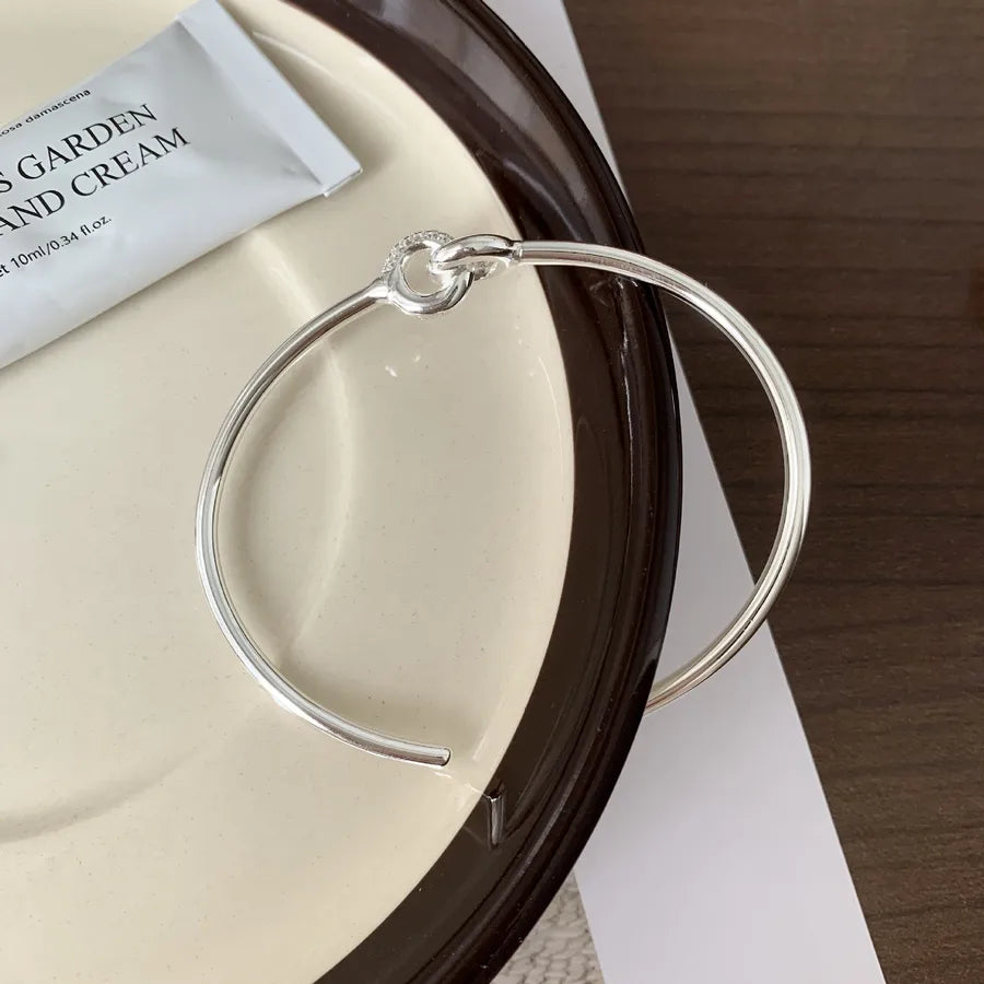 S925 Silver Interlocking Geometric Bracelet Interlocking Bracelet A264 Plain Silver