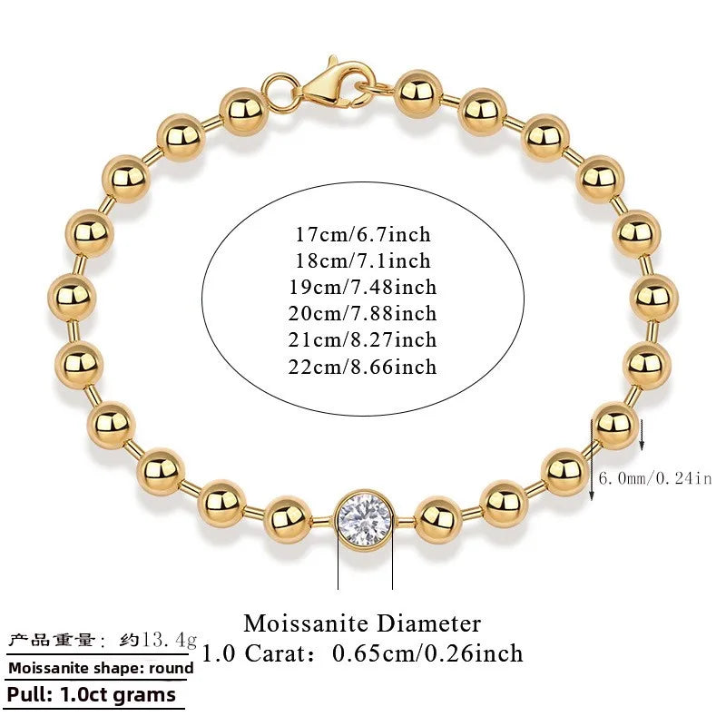 Elegant Moissanite Daisy Tassel Silver Bracelet L15128+Packaging+GRA with Black Card 925 Silver