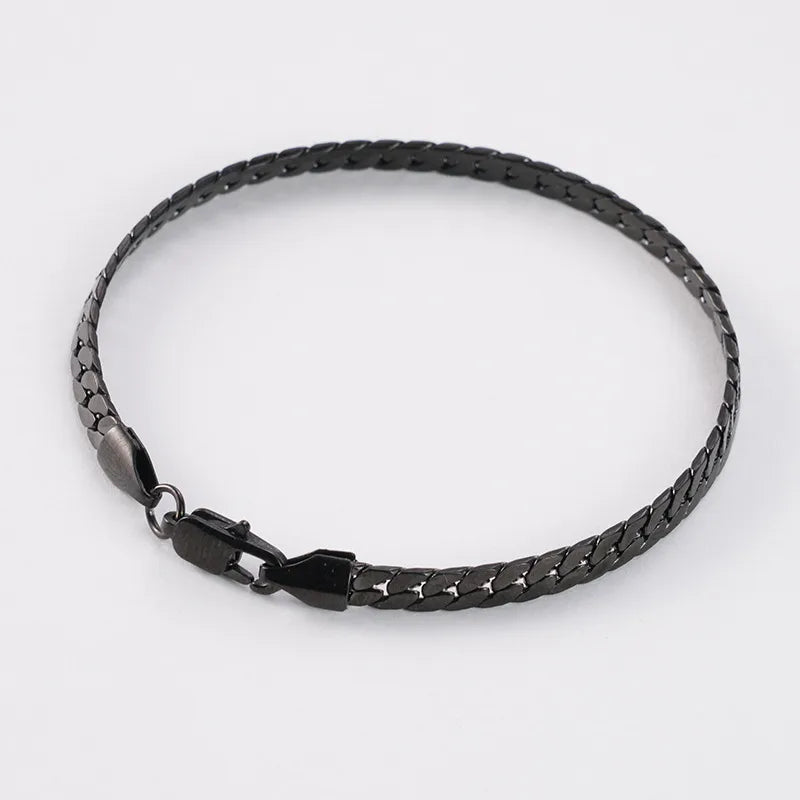 Geometric Titanium Steel Bracelet – PVD Coated Electroplated Black