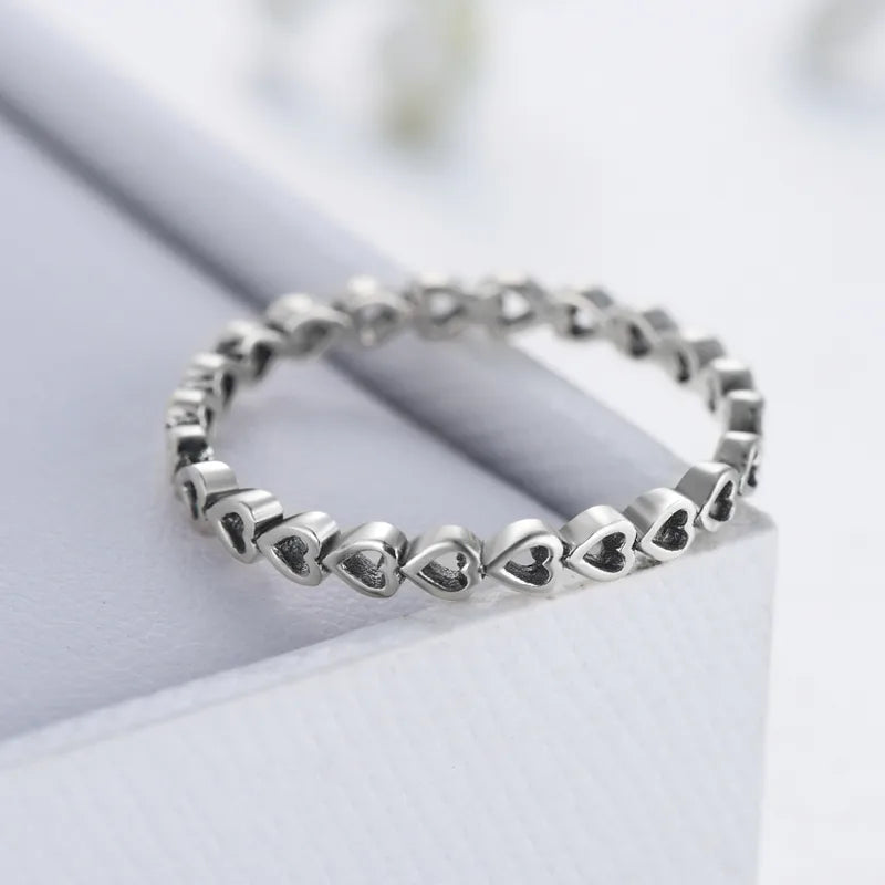 Sterling Silver Hollow Heart Ring