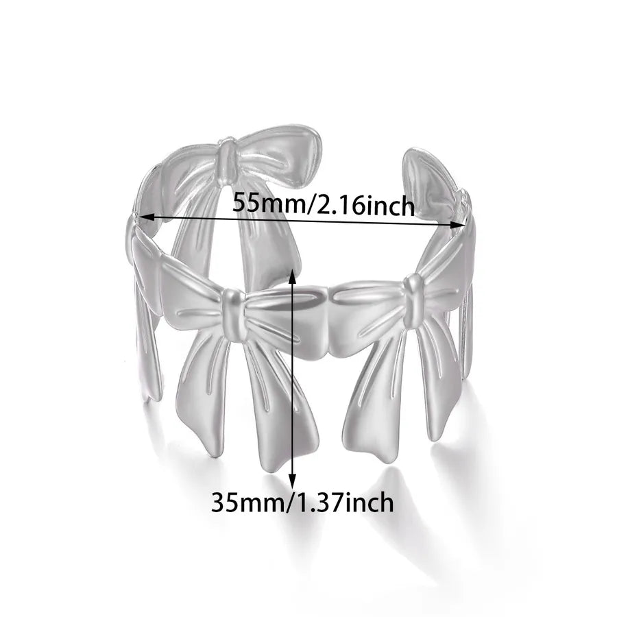 18K Gold Plated Leaf & Flower Open Bangle Bracelet B1942P