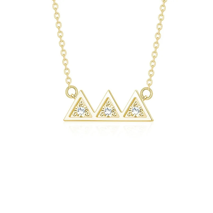Elegant S925 Silver Triangle Choker Necklace Yellow Gold