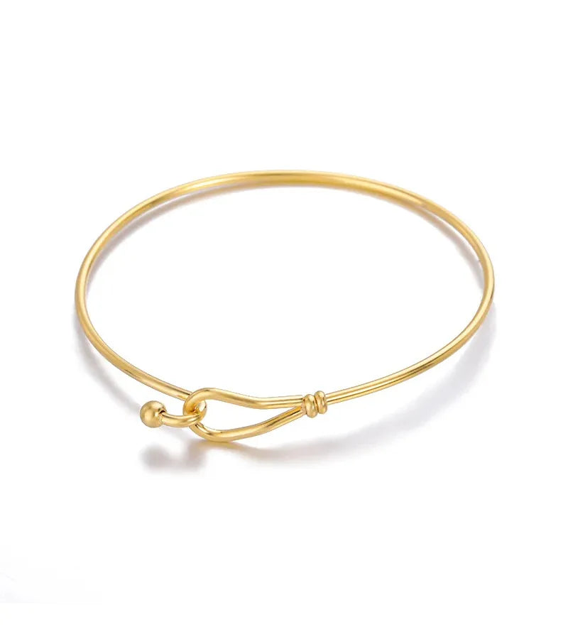 18K Gold Plated Stainless Steel Open Bangle 8