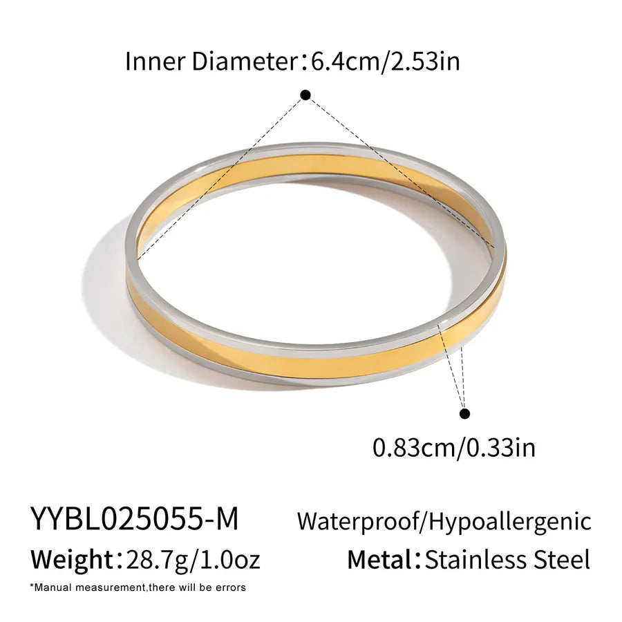 Geometric Layered 18K Gold Bracelet Gold YYBL025055-M