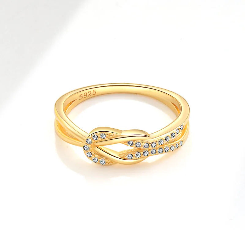 18K Gold Plated Sterling Silver Knot Ring 18K Gold