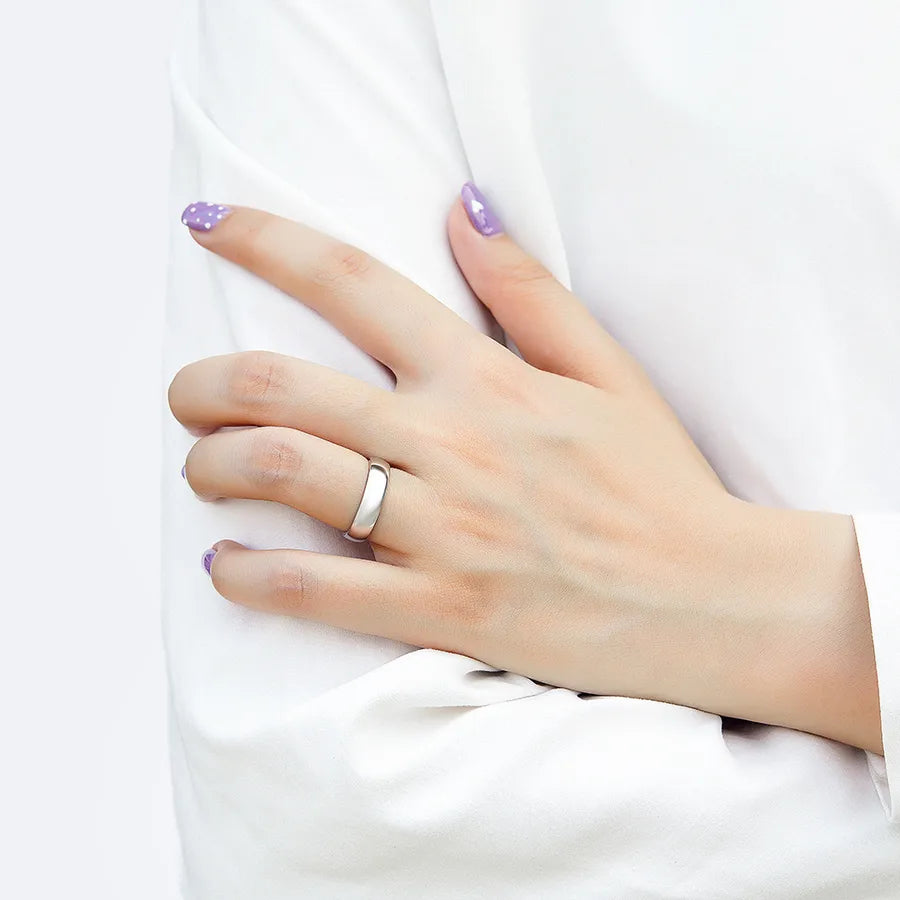 Sterling Silver Geometric Arc Ring for Women