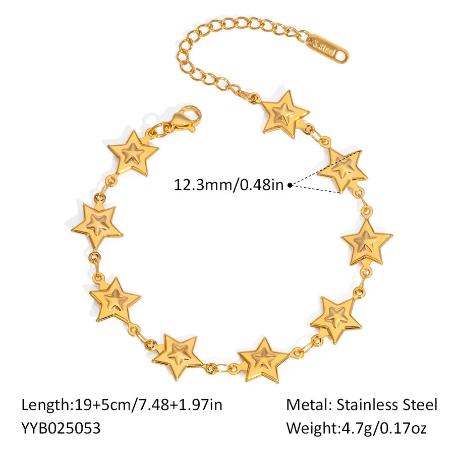 Gold Plated Sunflower Stainless Steel Bracelet Average Size Gold 5#