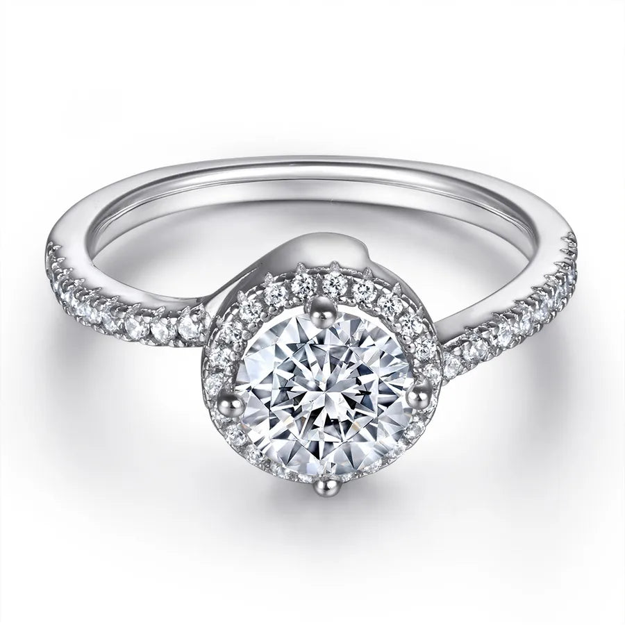 Elegant Zircon Sterling Silver Ring for Women