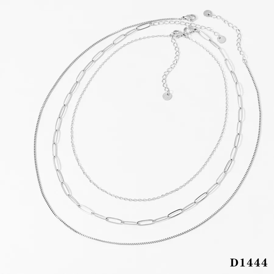 Minimalist Gold-Plated Stainless Steel Necklace Silver Necklace D1444