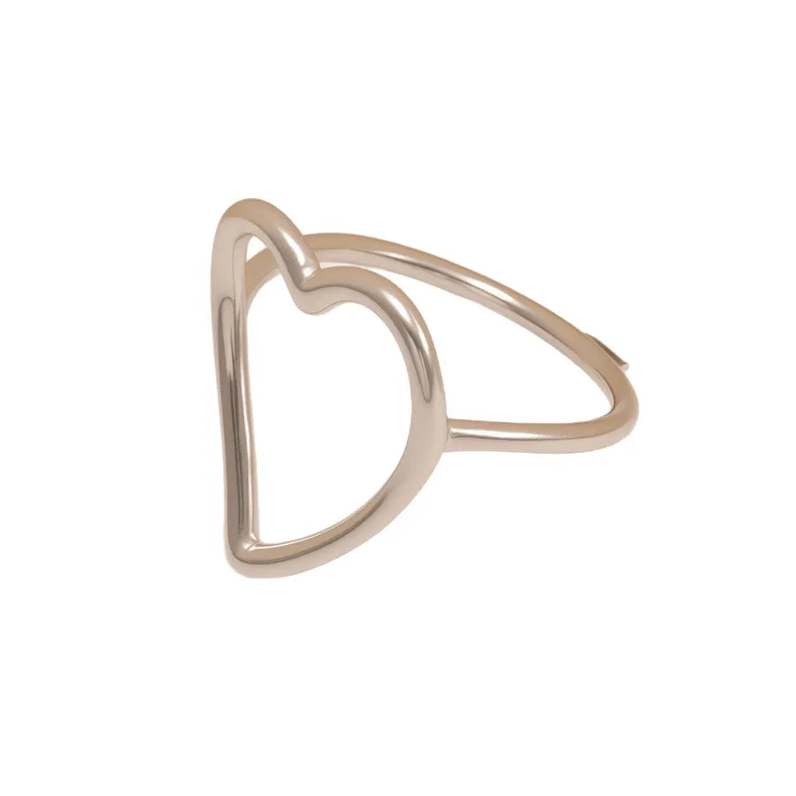 Heart-Shaped Stainless Steel Ring for Women