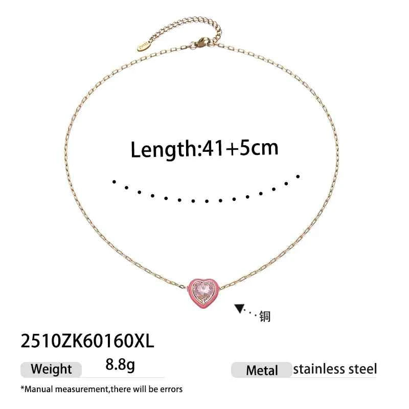 Rainbow Heart Pendant Necklace – Gold Plated