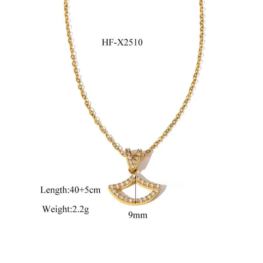 18K Gold Plated Geometric Heart Pendant Necklace