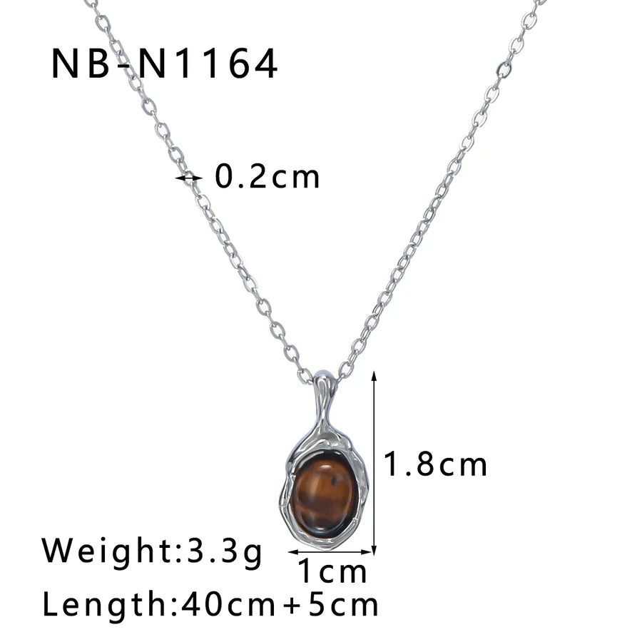 Gold Geometric Pendant Necklace with Shell & Zircon NB-N1164