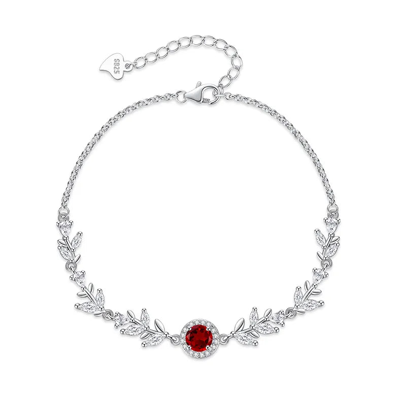 Purple Wisteria Crystal Necklace in Sterling Silver SH0033-5 Garnet