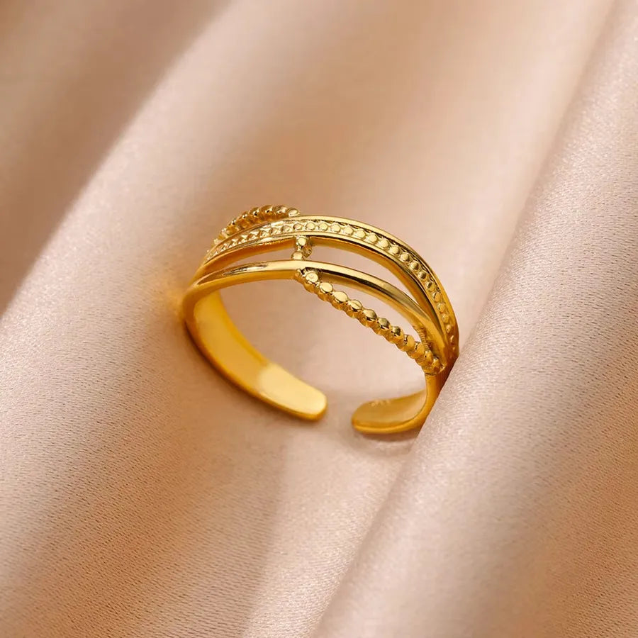 18K Gold Plated Geometric Heart Ring for Women JZ5947G
