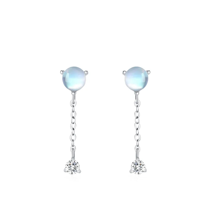 Sterling Silver Moonstone Tassel Jewelry Set Earrings ED3517 925 Silver