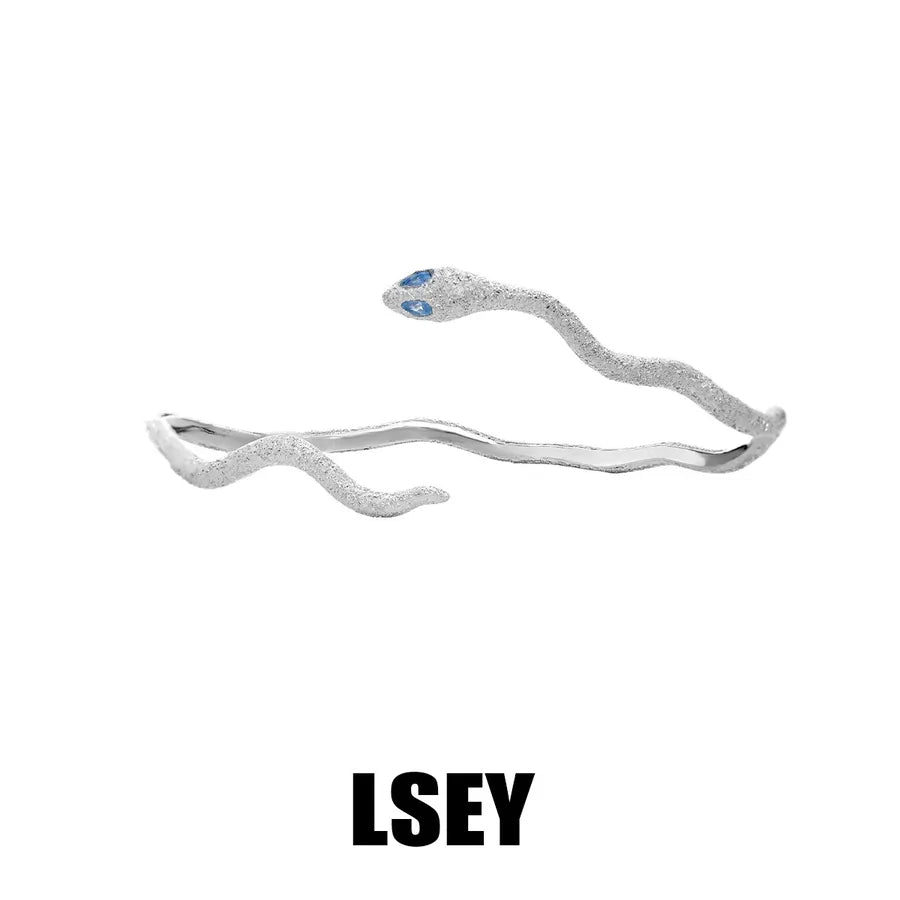 Minimalist Sterling Silver Snake Bangle
