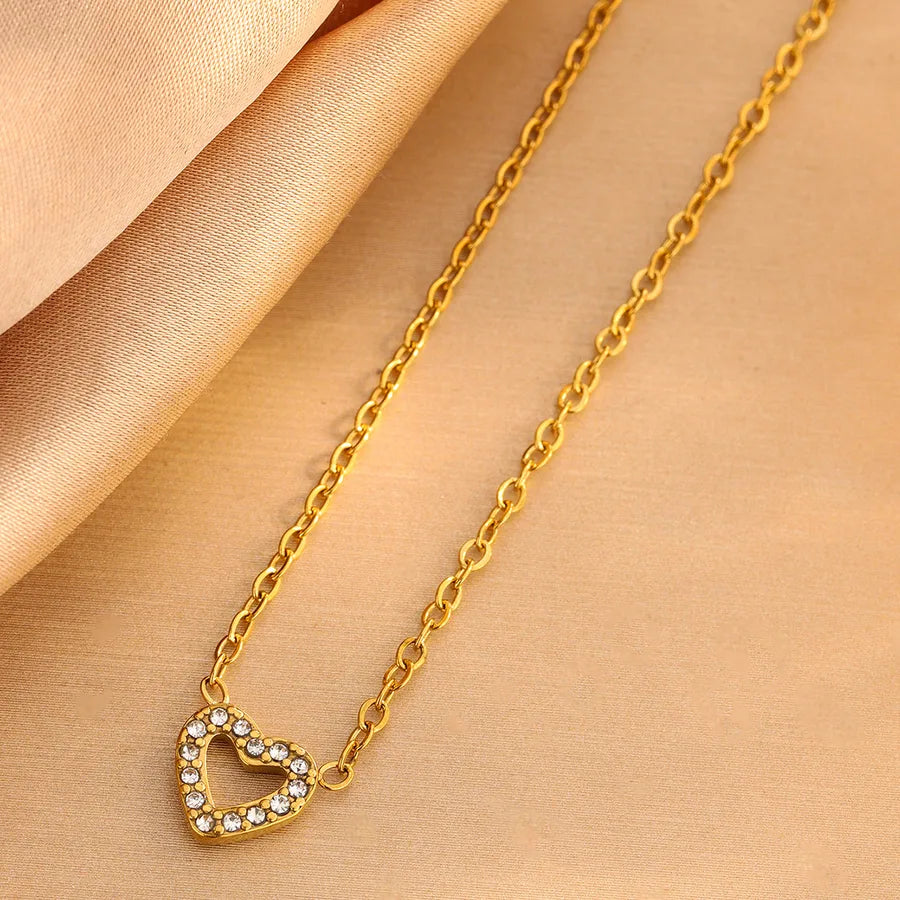 Gold Heart Pendant Necklace for Women