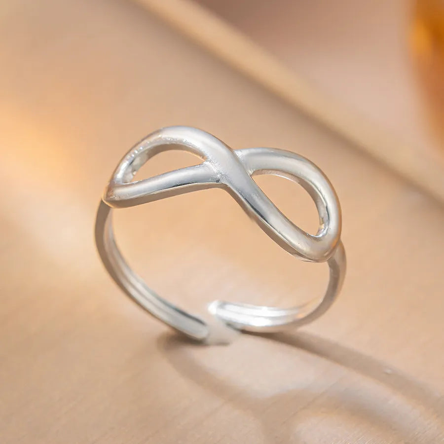 Retro Geometric Titanium Steel Ring K384 Steel Color Ring Open