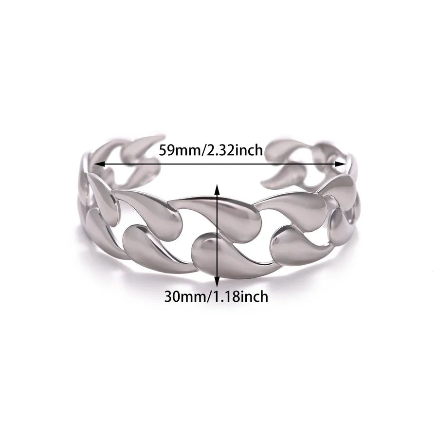 Geometric Open Hand Stainless Steel Bracelet B1917P
