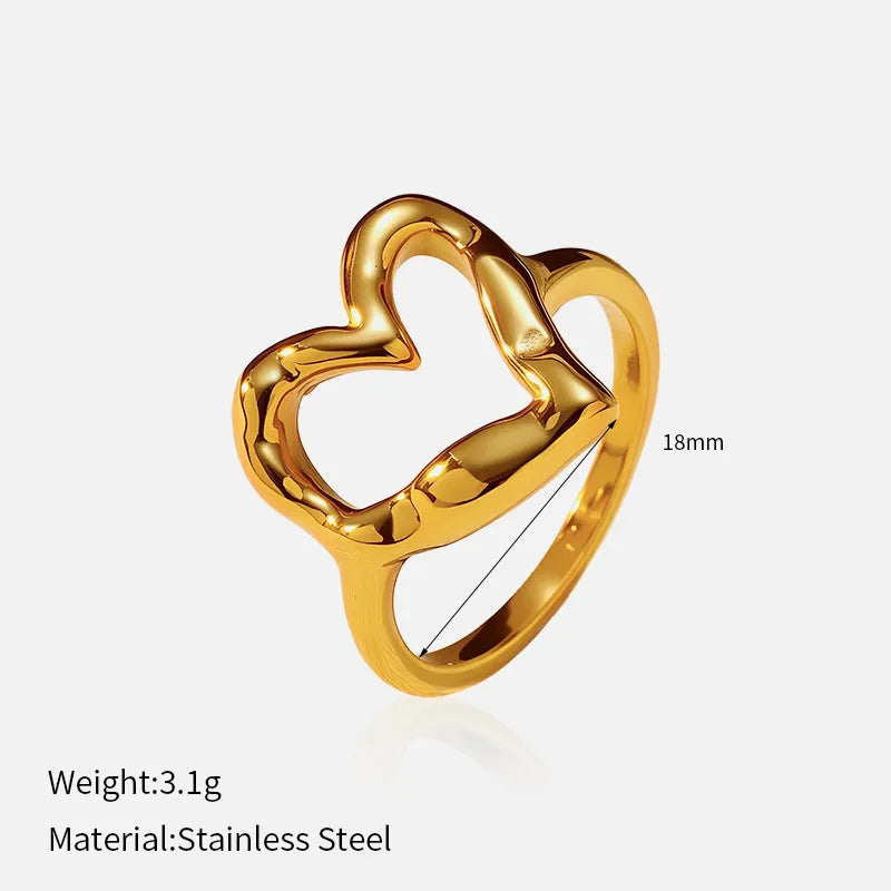Geometric Titanium Steel Ring for Women YHTSR-2501200