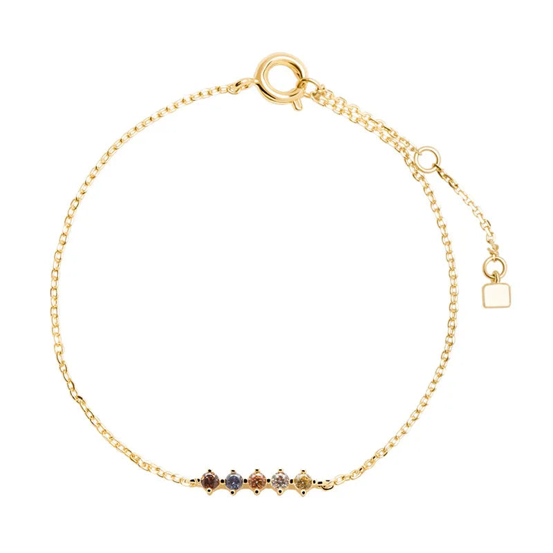 Sterling Silver Geometric Zircon Bracelet