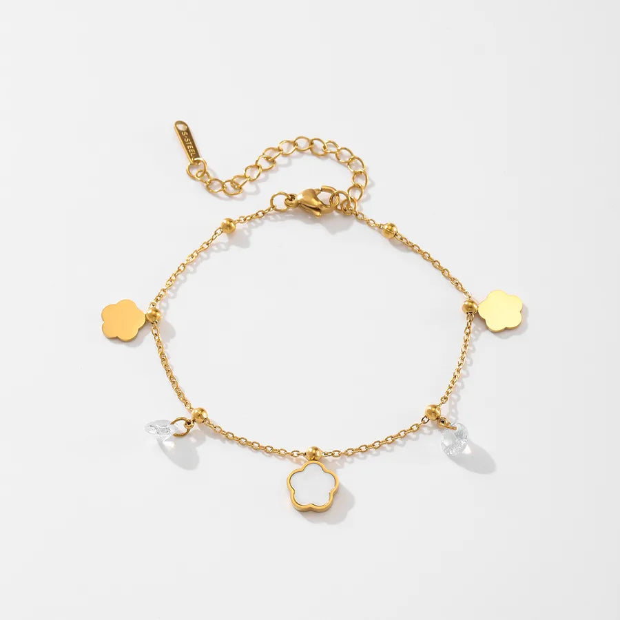 Gold & Silver Clover Bracelet for Women Gold