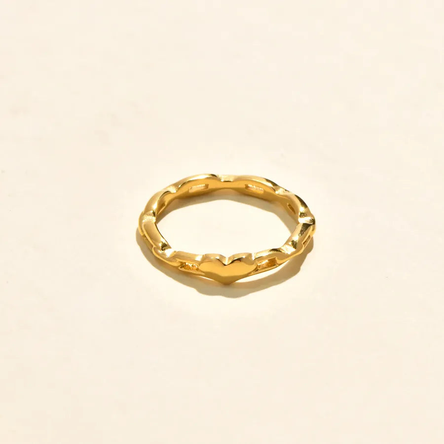 Double Layer Gold Heart Ring for Women 5773101