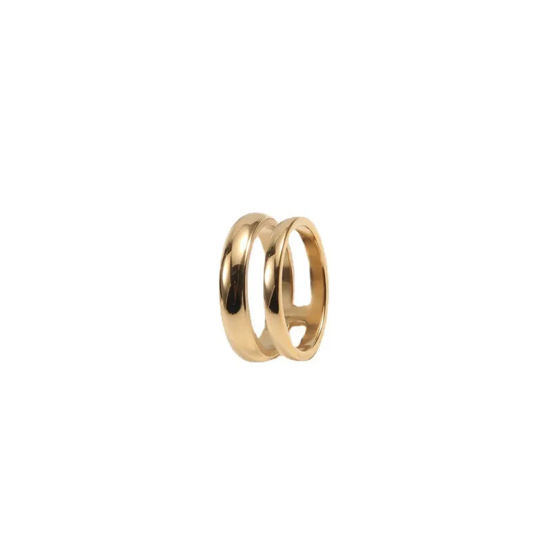 18K Gold Plated Titanium Steel Geometric Ring