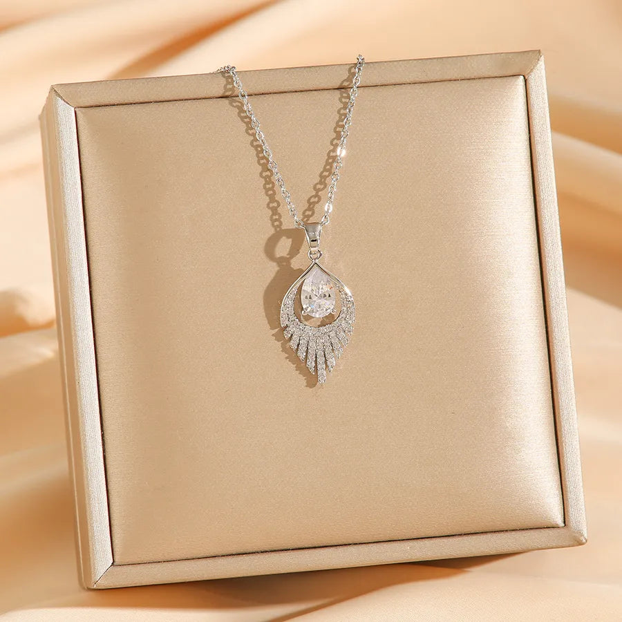 18K Gold Plated Zircon Pendant Necklace 8295 Silver Devil's Eye