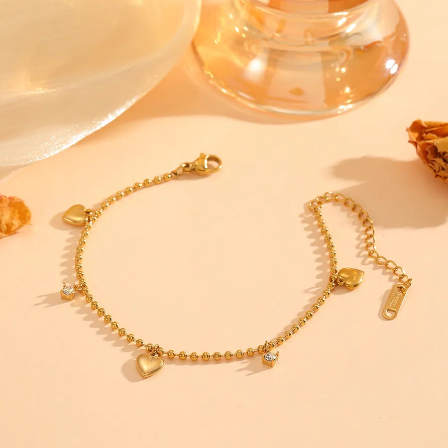 18K Gold Plated Heart Bracelet for Women