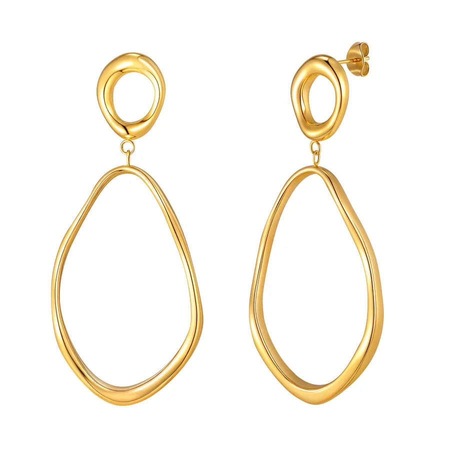 Women's 18K Gold Geometric Stainless Steel Earrings