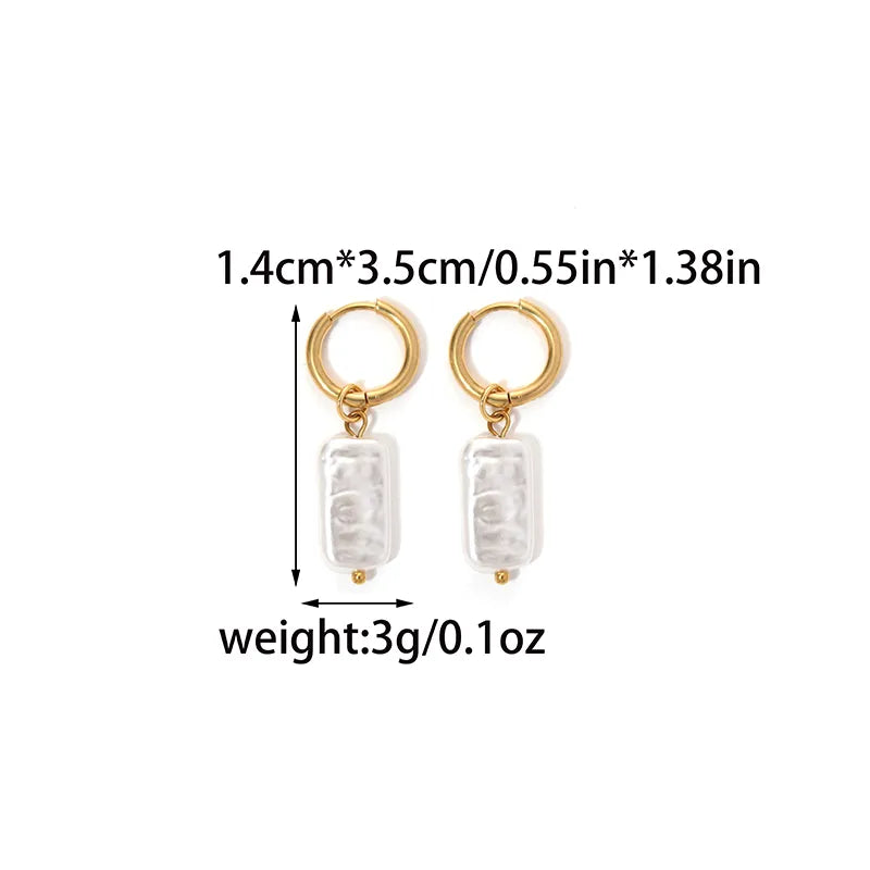 18K Gold Plated Geometric Tassel Hoop Earrings E1661-02