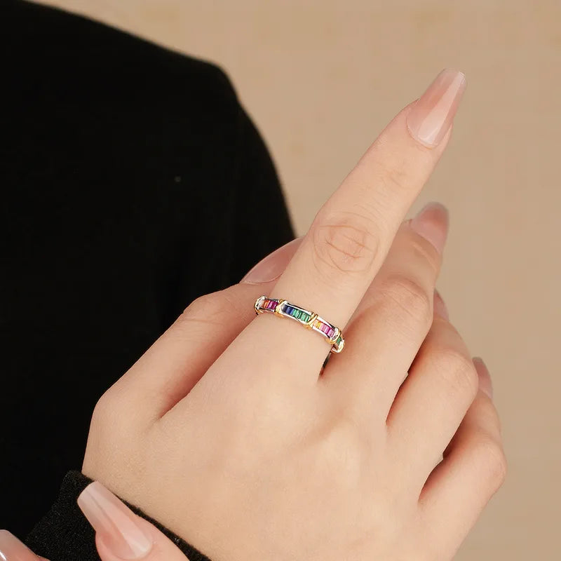 White Gold Plated Geometric Adjustable Silver Ring