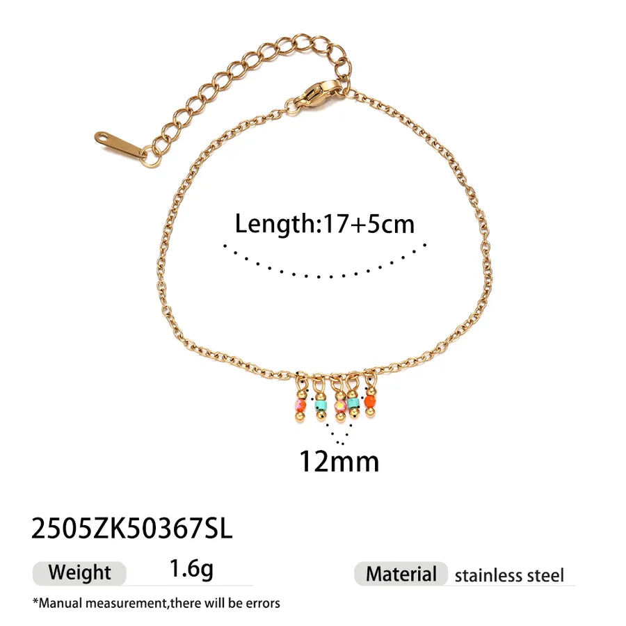 Layered Floral Stainless Steel Bracelet 2505ZK50367SL