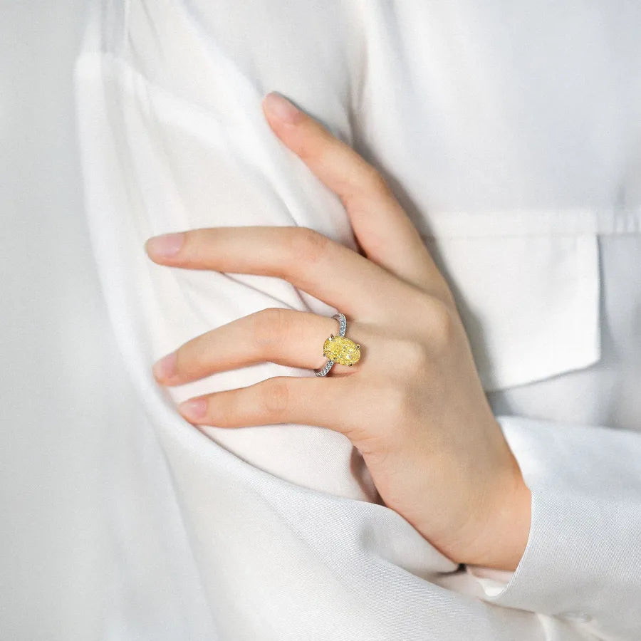 925 Silver Oval Cut Gemstone Ring for Women