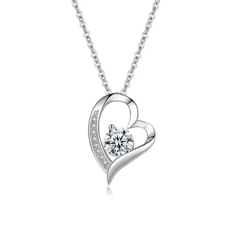 925 Sterling Silver Heart Pendant Necklace