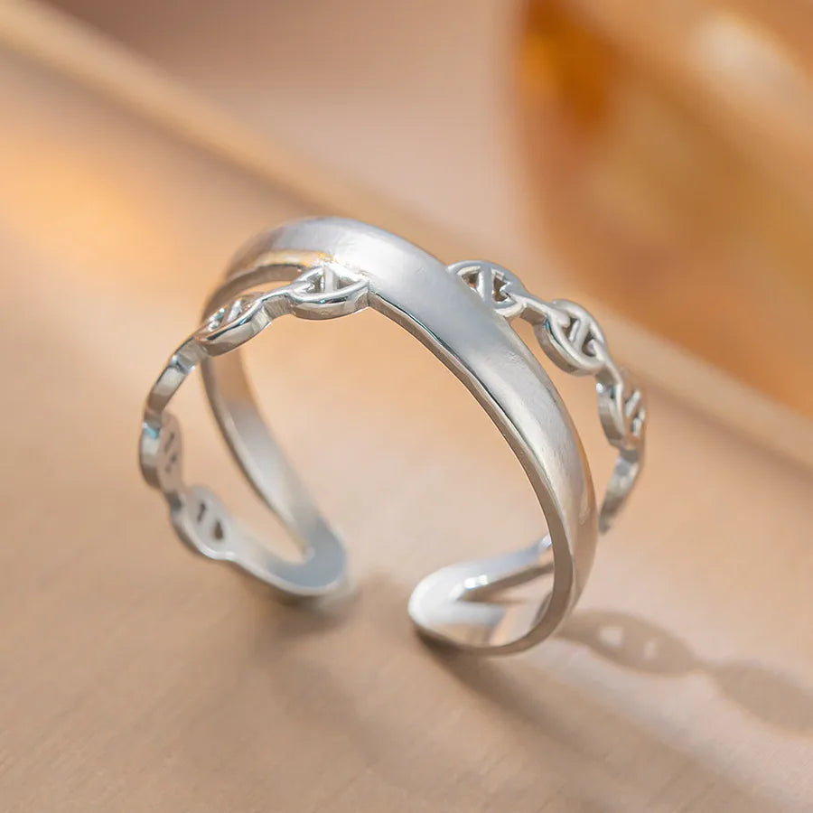 Geometric Titanium Steel Open Ring K56 Steel Color Ring Open